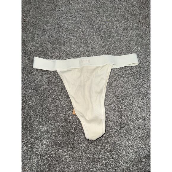 Skims high waisted ribbed thong in bone size large - NEW - Picture 1 of 3